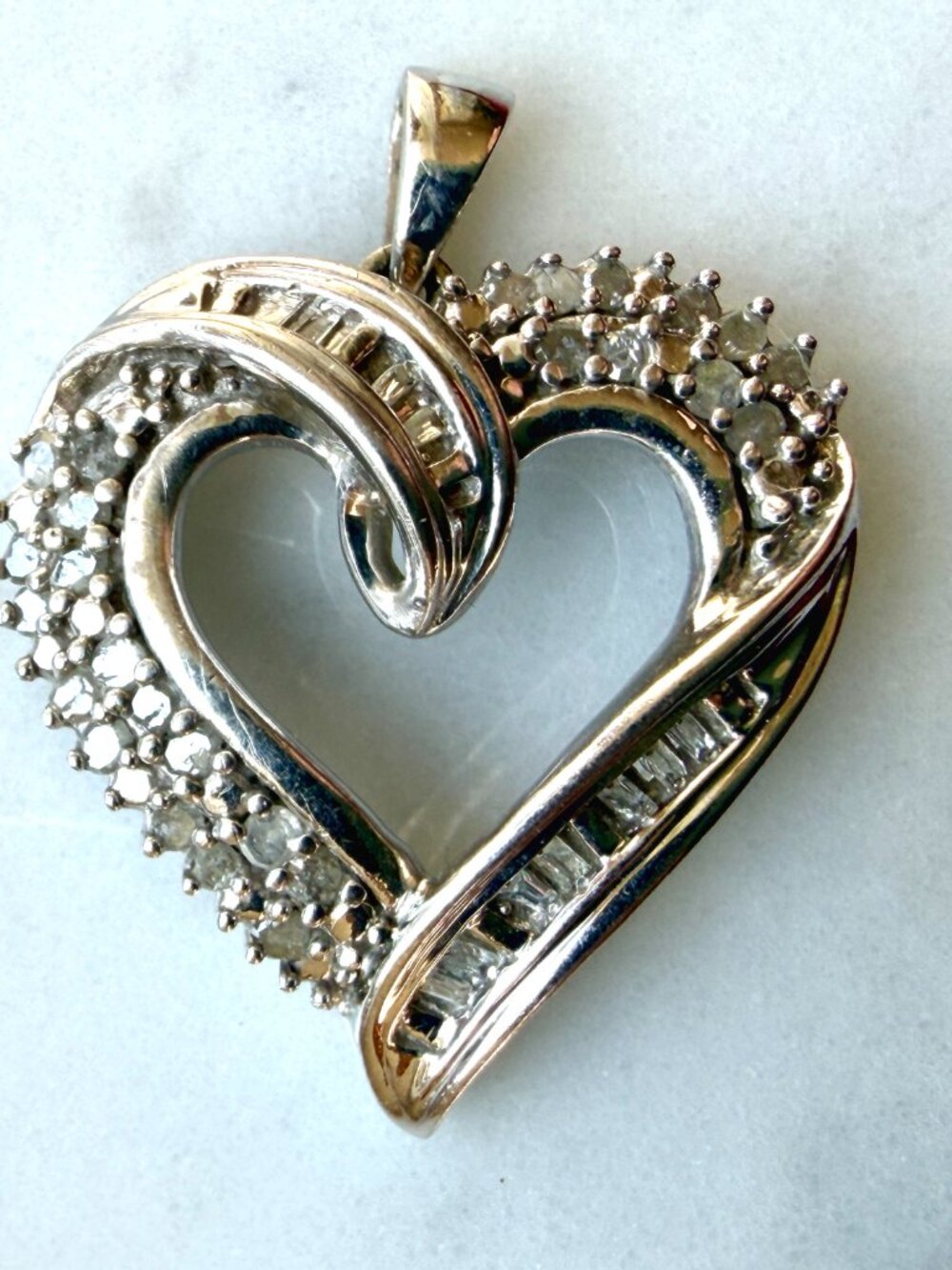 925 Sterling Silver Double Heart Pendant